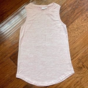 Heathered Pink, Woven GAP Racerback Tank